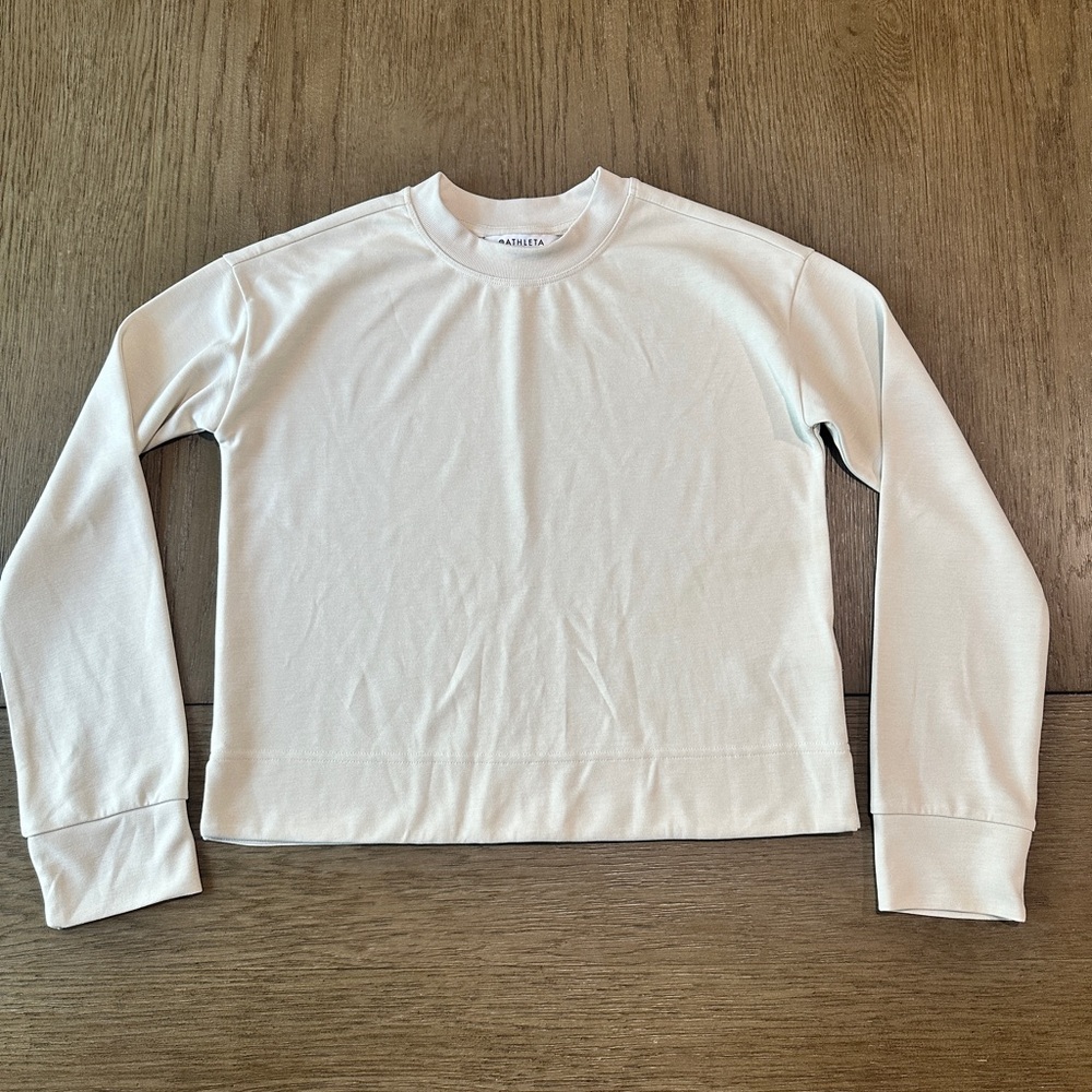 Athleta Seasoft Crewneck Sweatshirt Size XXS Bone - Picture 5 of 12